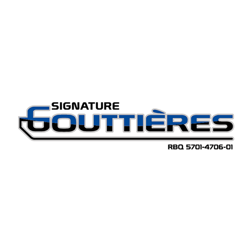 Logo entrepreneur pour services professionnels de gouttières et d’évacuation d’eau de toit  à Saint-Romuald